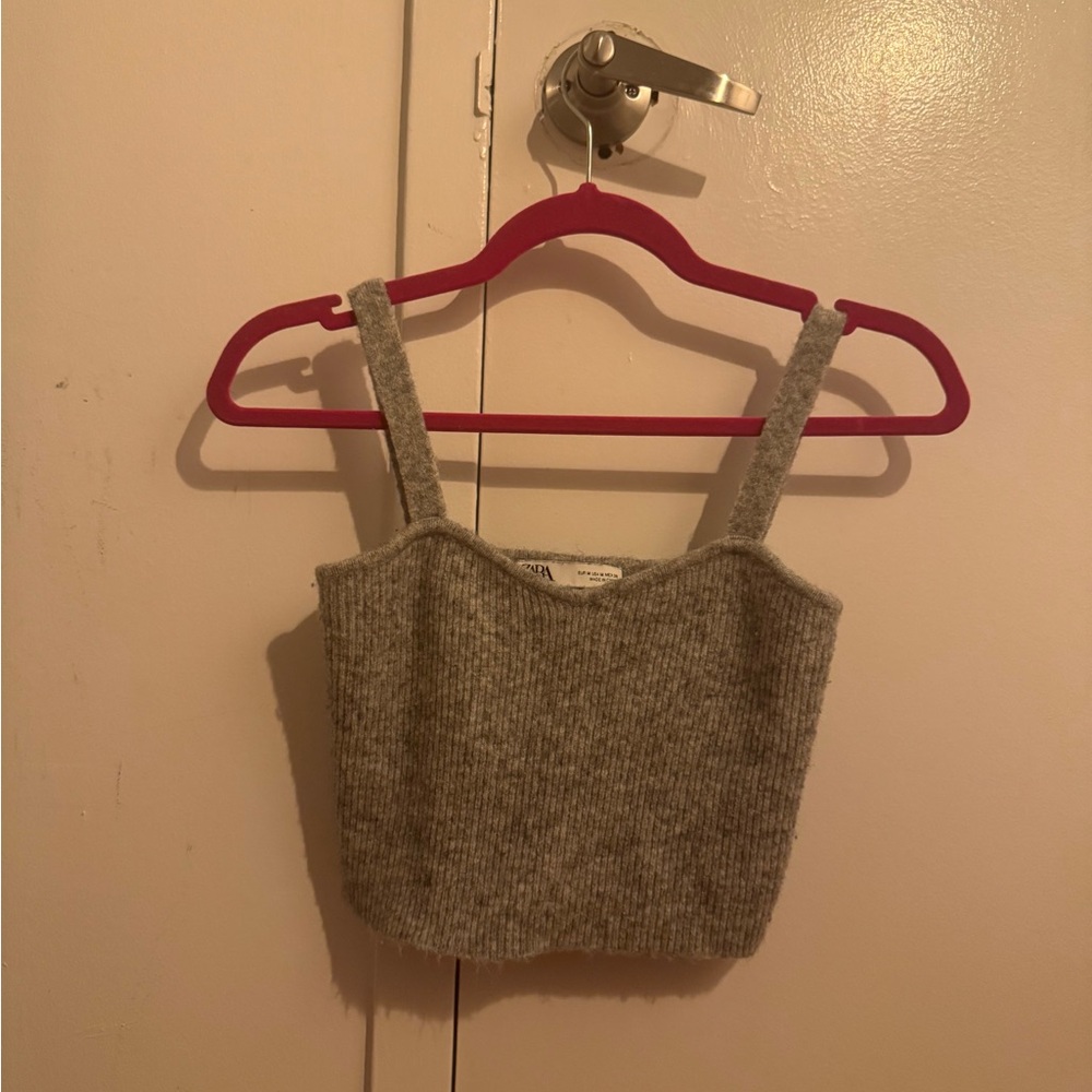 Zara Grey Sweater Tank Top